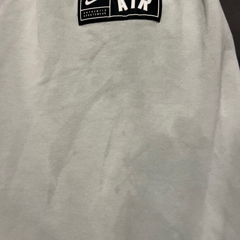 Nike Air Sportswear Tech‎ Fleece Mens Medium Shorts Grey Black Stripe Spellout - Picture 12 of 15
